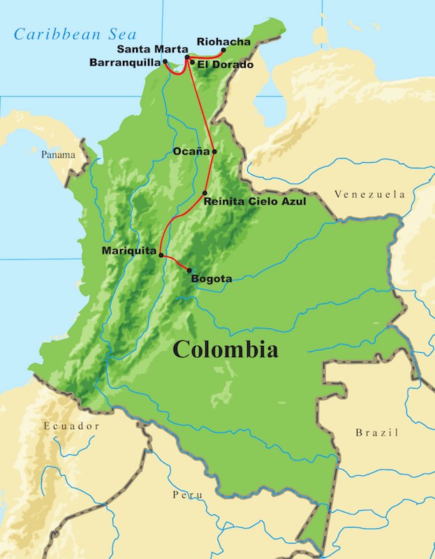 Santa Marta Colombia Map Colombia: Bogota, the Magdalena Valley & Santa Marta